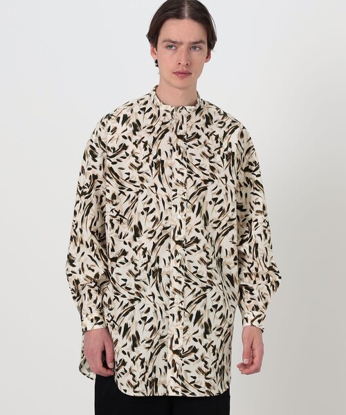 HAVERSACK(ハバーザック)の「HAVERSACK ATTIRE コットン総柄 スタンドカラーロングスリーブシャツ(シャツ/ブラウス・メンズ・ベージュ系その他・L/M)」の3枚目の写真