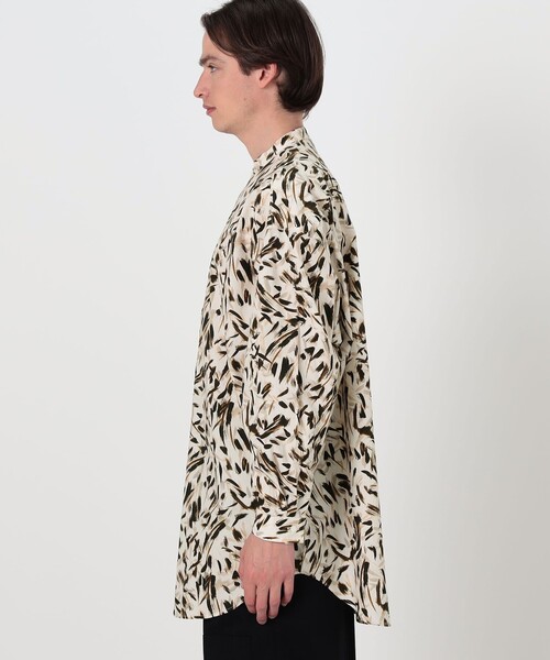 HAVERSACK(ハバーザック)の「HAVERSACK ATTIRE コットン総柄 スタンドカラーロングスリーブシャツ(シャツ/ブラウス・メンズ・ベージュ系その他・L/M)」の5枚目の写真