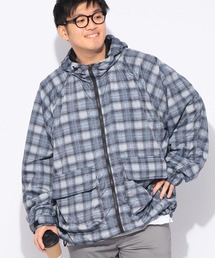 B&T CLUB（ビーティークラブ）の「ナイロン ジャケット メンズ 大きいサイズ チェック柄 ダブルジップ ナイロン ブルゾン B＆T CLUB (ビーアンドティークラブ)（ナイロンジャケット）」