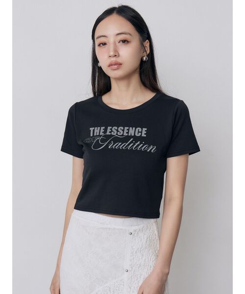MURUA（ムルーア）の「MIXタイプフェイスクロップドTシャツ（Tシャツ/カットソー・レディース・ピンク/ホワイト/ブラック・FREE）」の4枚目の写真