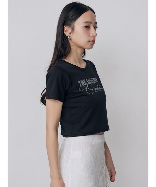 MURUA（ムルーア）の「MIXタイプフェイスクロップドTシャツ（Tシャツ/カットソー・レディース・ピンク/ホワイト/ブラック・FREE）」の5枚目の写真