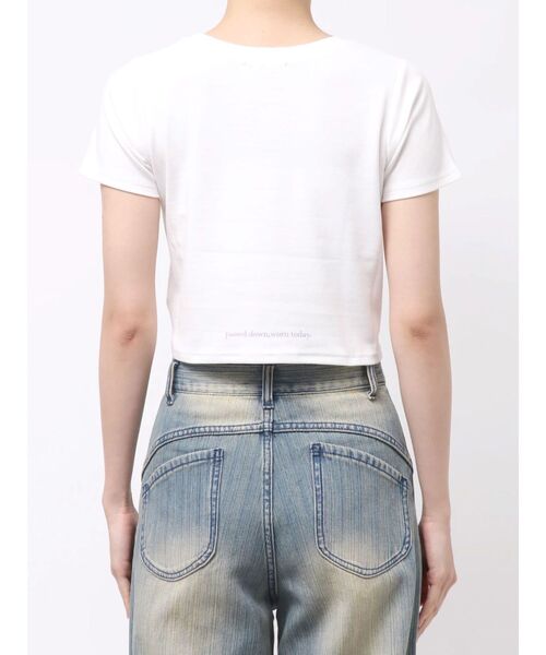MURUA（ムルーア）の「MIXタイプフェイスクロップドTシャツ（Tシャツ/カットソー・レディース・ピンク/ホワイト/ブラック・FREE）」の19枚目の写真