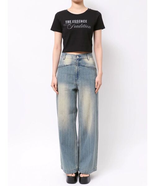MURUA（ムルーア）の「MIXタイプフェイスクロップドTシャツ（Tシャツ/カットソー・レディース・ピンク/ホワイト/ブラック・FREE）」の21枚目の写真