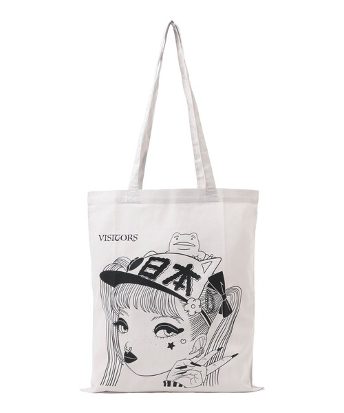 TOKYO CULTUART by BEAMS(トウキョウカルチャートバイビームス)の「牛木匡憲 / VISITORS Tote Bag(トートバッグ・メンズ・ブルー系その他/ライトグレー・ONE SIZE)」の1枚目の写真