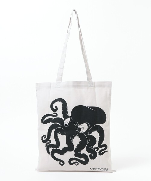 TOKYO CULTUART by BEAMS(トウキョウカルチャートバイビームス)の「牛木匡憲 / VISITORS Tote Bag(トートバッグ・メンズ・ブルー系その他/ライトグレー・ONE SIZE)」の3枚目の写真