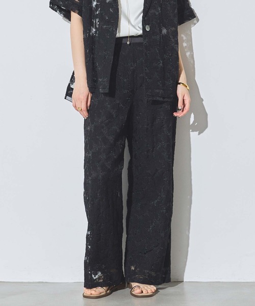 Gready Brilliant（グレディブリリアン）の「クロスステッチ刺繍ワイドパンツ（その他パンツ・レディース・オフホワイト/ブラック・FREE）」の2枚目の写真