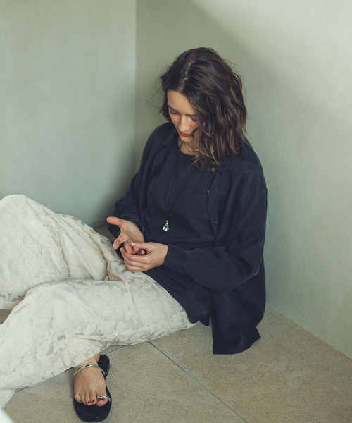 Gready Brilliant（グレディブリリアン）の「クロスステッチ刺繍ワイドパンツ（その他パンツ・レディース・オフホワイト/ブラック・FREE）」の5枚目の写真