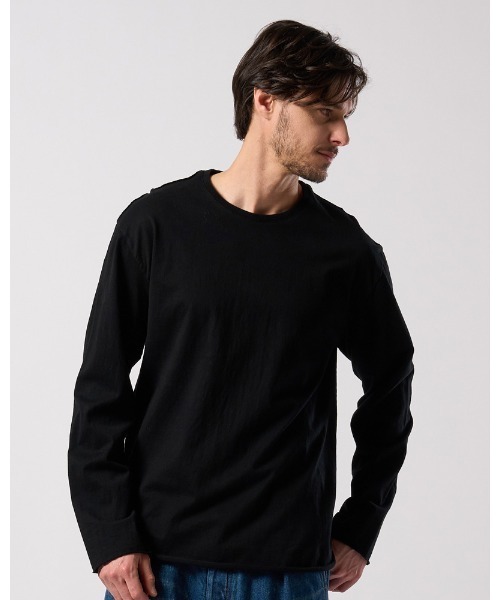 wjk（ダヴルジェイケイ）の「cut-off crew-neck L/S（Tシャツ/カットソー・メンズ・ブラック/ホワイト・X-LARGE/LARGE/MEDIUM/SMALL）」の2枚目の写真
