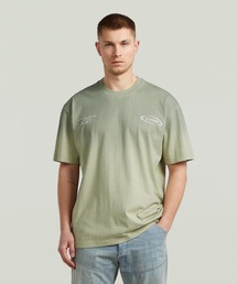 Sprayed Relaxed Logo T-Shirt/スプレーデザインカラーブロックリラックスグラフィックロゴTシャツ