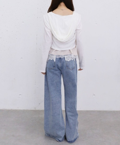 archives(アルシーヴ)の「【レース×サテンで華やかに魅せる】レーストリムサテンキャミソール(シャツ/ブラウス・レディース・グレー/ピンク・MEDIUM)」の7枚目の写真