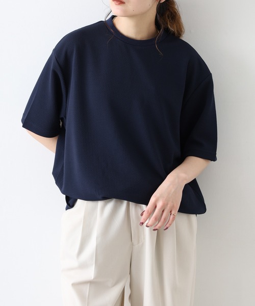 FUNALIVE（ファンアライブ）の「INSERT　ワッフルクルーネック 半袖（Tシャツ/カットソー・メンズ・ホワイト/ネイビー/グレー・M/LL/L）」の12枚目の写真