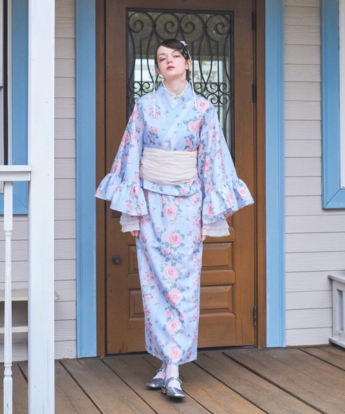 Lovilyn セパレート浴衣(帯セット) ブルー 新品未使用 Lovilyn（ラヴィリン）の「【再販】セパレート浴衣(3点セット)（浴衣