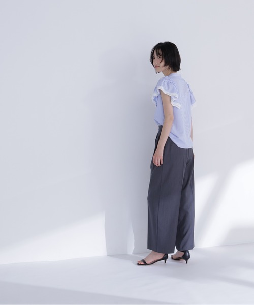 NATURAL BEAUTY BASIC（ナチュラルビューティーベーシック）の「レーストリムストライプブラウス（シャツ/ブラウス・レディース・ピンク系その他2/ブルー系その他2/ブラウン系その他・ﾌﾘ-）」の17枚目の写真