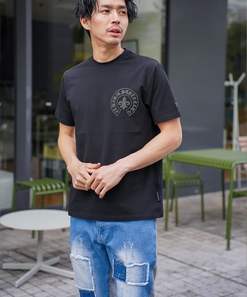 BAYBLO(ベイブロ)の「(RM)【LUXE/R】ベア天竺 ラインストーン ストレッチ クルーネックTシャツ(Tシャツ/カットソー・メンズ・ライトピンク/ブラック/ホワイト・X-LARGE/LARGE)」の4枚目の写真