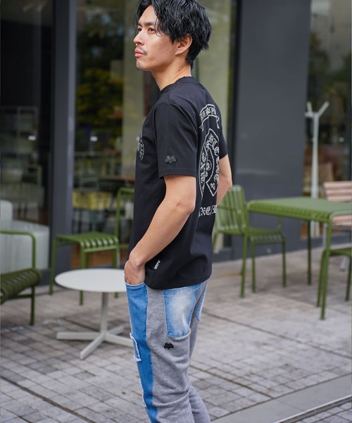 BAYBLO(ベイブロ)の「(RM)【LUXE/R】ベア天竺 ラインストーン ストレッチ クルーネックTシャツ(Tシャツ/カットソー・メンズ・ライトピンク/ブラック/ホワイト・X-LARGE/LARGE)」の7枚目の写真