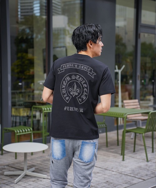 BAYBLO(ベイブロ)の「(RM)【LUXE/R】ベア天竺 ラインストーン ストレッチ クルーネックTシャツ(Tシャツ/カットソー・メンズ・ライトピンク/ブラック/ホワイト・X-LARGE/LARGE)」の8枚目の写真