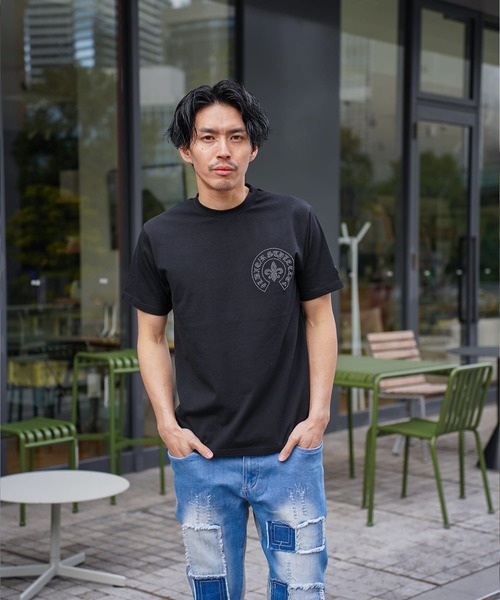 BAYBLO(ベイブロ)の「(RM)【LUXE/R】ベア天竺 ラインストーン ストレッチ クルーネックTシャツ(Tシャツ/カットソー・メンズ・ライトピンク/ブラック/ホワイト・X-LARGE/LARGE)」の11枚目の写真