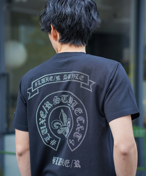 BAYBLO(ベイブロ)の「(RM)【LUXE/R】ベア天竺 ラインストーン ストレッチ クルーネックTシャツ(Tシャツ/カットソー・メンズ・ライトピンク/ブラック/ホワイト・X-LARGE/LARGE)」の13枚目の写真