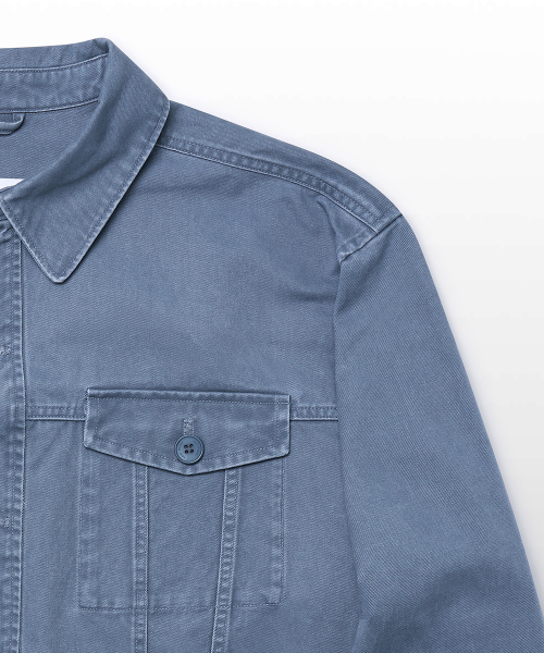 WEST GRAND BOULEVARD(ウエストグランドブルバード)の「クーパーウォッシュドコットンチョアジャケット WASHED BLUE(ミリタリージャケット・メンズ・その他・MEDIUM/LARGE/X-LARGE)」の8枚目の写真