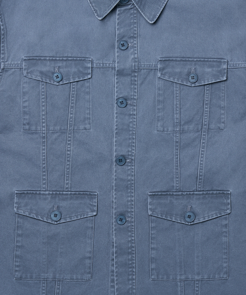 WEST GRAND BOULEVARD(ウエストグランドブルバード)の「クーパーウォッシュドコットンチョアジャケット WASHED BLUE(ミリタリージャケット・メンズ・その他・MEDIUM/LARGE/X-LARGE)」の9枚目の写真