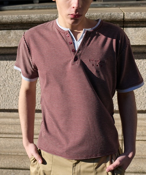 kutir(クティール)の「ASSORTED HENRY-NECK LAYERED TSHIRT/アソートヘンリーネックレイヤードTシャツ(Tシャツ/カットソー・メンズ・杢グレー/ブラック系/ボルドー/カーキ/ブラック/チャコールグレー・LARGE/MEDIUM)」の6枚目の写真