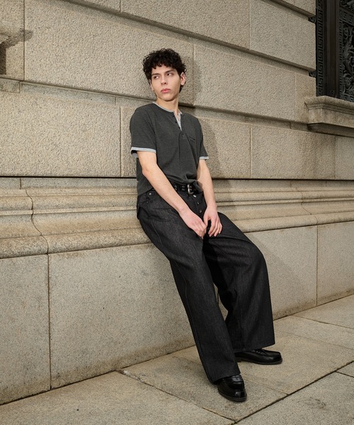 kutir(クティール)の「ASSORTED HENRY-NECK LAYERED TSHIRT/アソートヘンリーネックレイヤードTシャツ(Tシャツ/カットソー・メンズ・杢グレー/ブラック系/ボルドー/カーキ/ブラック/チャコールグレー・LARGE/MEDIUM)」の11枚目の写真