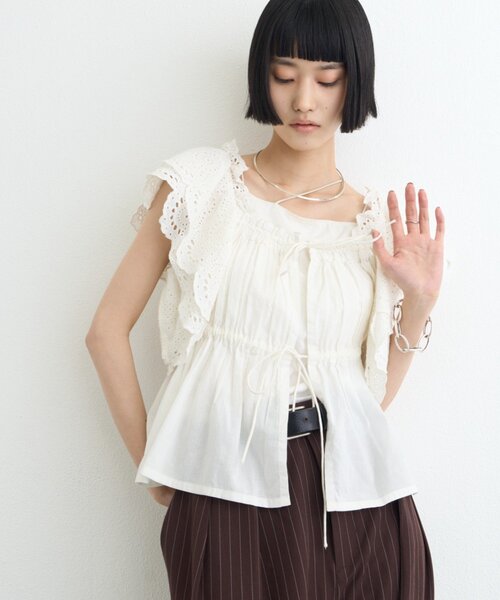 CIAOPANIC TYPY(チャオパニックティピー)の「【india】2WAYショルダーレースビスチェブラウス(シャツ/ブラウス・レディース・ブラック/レッド/ホワイト・ONE SIZE)」の10枚目の写真