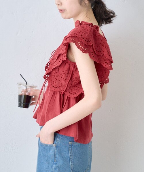 CIAOPANIC TYPY(チャオパニックティピー)の「【india】2WAYショルダーレースビスチェブラウス(シャツ/ブラウス・レディース・ブラック/レッド/ホワイト・ONE SIZE)」の7枚目の写真