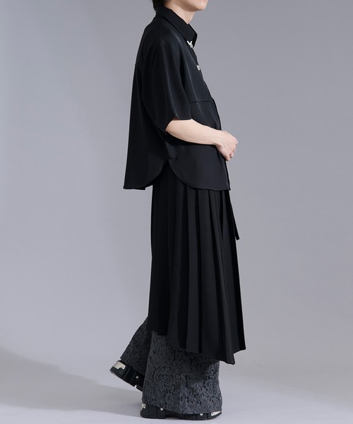 Ellno Loset(エルノロゼット)の「【新色追加】メタルパーツフラシシャツ(シャツ/ブラウス・メンズ・オフホワイト/ブラック/ブルーグレー/ブルーグリーン・SMALL/MEDIUM/LARGE)」の18枚目の写真