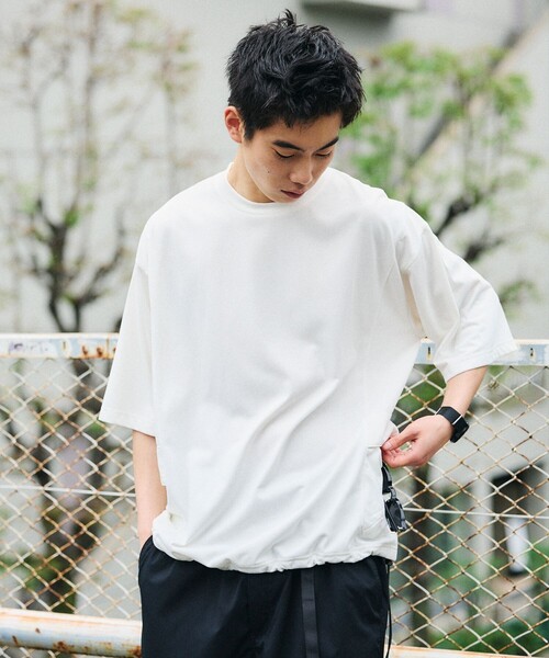 FREAK'S STORE(フリークスストア)の「限定展開 Drymix(R)/ドライミックス リラックスフィット サイドポケット Tシャツ/速乾/UVカット(Tシャツ/カットソー・メンズ・ネイビー/ホワイト/チャコールグレー/ブラック・SMALL/MEDIUM/LARGE)」の22枚目の写真