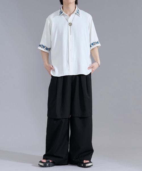 Ellno Loset(エルノロゼット)の「レイヤードデザインスラックス(スラックス・メンズ・ブルーグリーン/ブラック・LARGE/MEDIUM/SMALL/X-SMALL)」の10枚目の写真