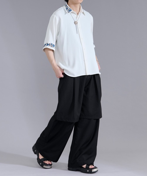 Ellno Loset(エルノロゼット)の「レイヤードデザインスラックス(スラックス・メンズ・ブルーグリーン/ブラック・LARGE/MEDIUM/SMALL/X-SMALL)」の11枚目の写真