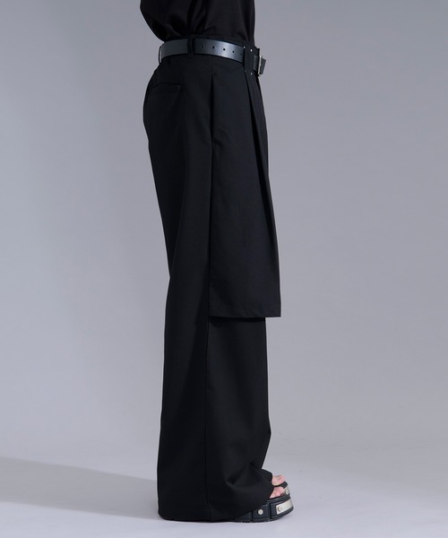 Ellno Loset(エルノロゼット)の「レイヤードデザインスラックス(スラックス・メンズ・ブルーグリーン/ブラック・LARGE/MEDIUM/SMALL/X-SMALL)」の6枚目の写真
