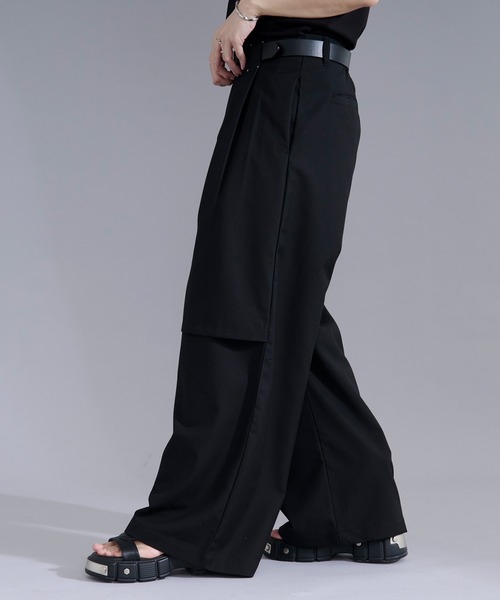 Ellno Loset(エルノロゼット)の「レイヤードデザインスラックス(スラックス・メンズ・ブルーグリーン/ブラック・LARGE/MEDIUM/SMALL/X-SMALL)」の8枚目の写真
