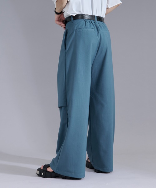 Ellno Loset(エルノロゼット)の「レイヤードデザインスラックス(スラックス・メンズ・ブルーグリーン/ブラック・LARGE/MEDIUM/SMALL/X-SMALL)」の21枚目の写真