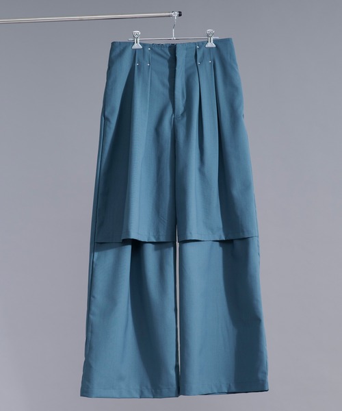 Ellno Loset(エルノロゼット)の「レイヤードデザインスラックス(スラックス・メンズ・ブルーグリーン/ブラック・LARGE/MEDIUM/SMALL/X-SMALL)」の16枚目の写真