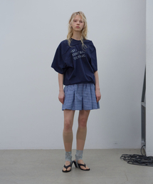 CHECK PLEATED SHORTS (BLUE)