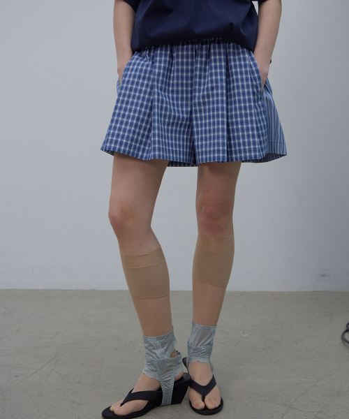 LCDC TM(エルシーディーシーティーエム)の「CHECK PLEATED SHORTS (BLUE)(その他パンツ・レディース・その他・OS)」の6枚目の写真