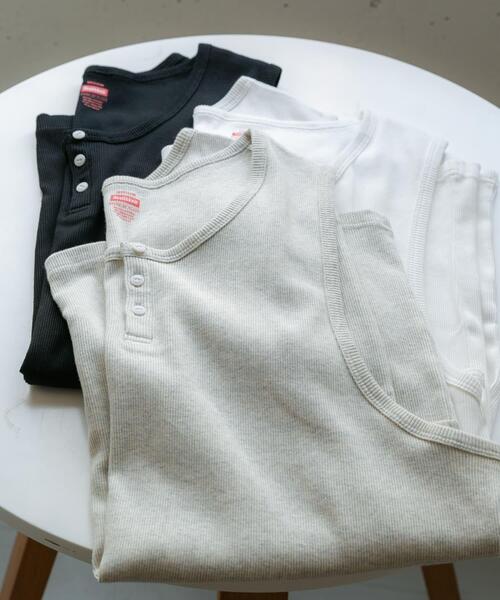 SENSE OF PLACE by URBAN RESEARCH(センスオブプレイスバイアーバンリサーチ)の「『別注』Healthknit×SENSE OF PLACE タンクトップ(タンクトップ・メンズ・ブラック/オートミール/ホワイト・MEDIUM/LARGE)」の12枚目の写真