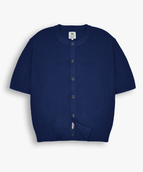 GEECOON(ジークーン)の「ビスコースラウンドハーフニットカーディガン GEE265-106 ネイビー(Tシャツ/カットソー・メンズ・ネイビー・LARGE/X-LARGE)」の2枚目の写真