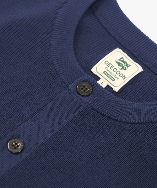 GEECOON(ジークーン)の「ビスコースラウンドハーフニットカーディガン GEE265-106 ネイビー(Tシャツ/カットソー・メンズ・ネイビー・LARGE/X-LARGE)」の4枚目の写真