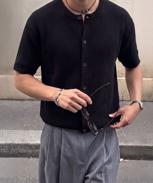 GEECOON(ジークーン)の「ビスコースラウンドハーフニットカーディガン GEE265-106 ネイビー(Tシャツ/カットソー・メンズ・ネイビー・LARGE/X-LARGE)」の10枚目の写真