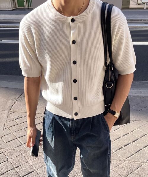 GEECOON(ジークーン)の「ビスコースラウンドハーフニットカーディガン GEE265-106 ネイビー(Tシャツ/カットソー・メンズ・ネイビー・LARGE/X-LARGE)」の11枚目の写真