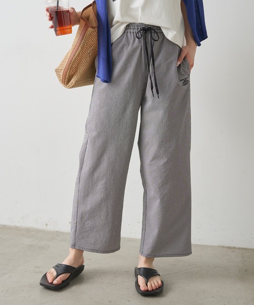 PUAL CE CIN（ピュアルセシン）の「【WEB限定／セットアップ対応】UVカット・撥水加工水陸両用ロングパンツ（ラッシュガード・レディース・キャメル/チェック/ブラック・FREE）」の17枚目の写真