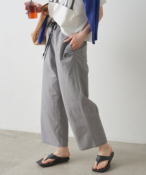 PUAL CE CIN（ピュアルセシン）の「【WEB限定／セットアップ対応】UVカット・撥水加工水陸両用ロングパンツ（ラッシュガード・レディース・キャメル/チェック/ブラック・FREE）」の19枚目の写真