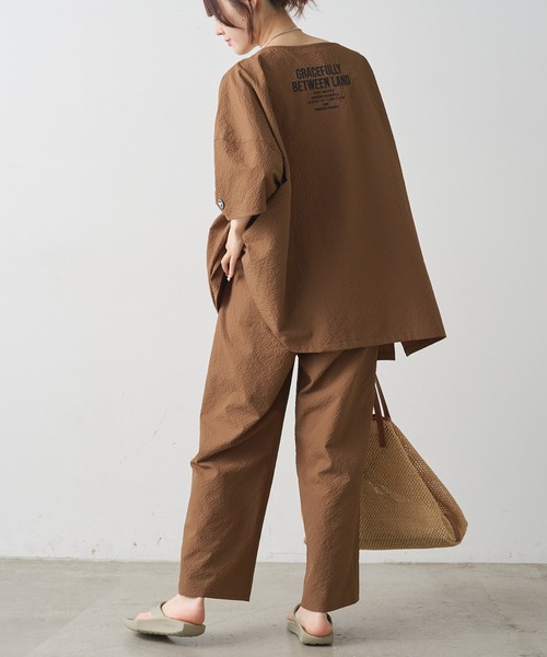 PUAL CE CIN（ピュアルセシン）の「【WEB限定／セットアップ対応】UVカット・撥水加工水陸両用ロングパンツ（ラッシュガード・レディース・キャメル/チェック/ブラック・FREE）」の9枚目の写真