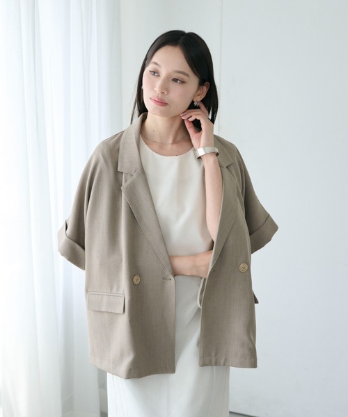 SOYEN(ソイエン)の「半袖ウエストマークアシメタックワンピース(ワンピース・レディース・カーキ/アイボリー・F)」の12枚目の写真