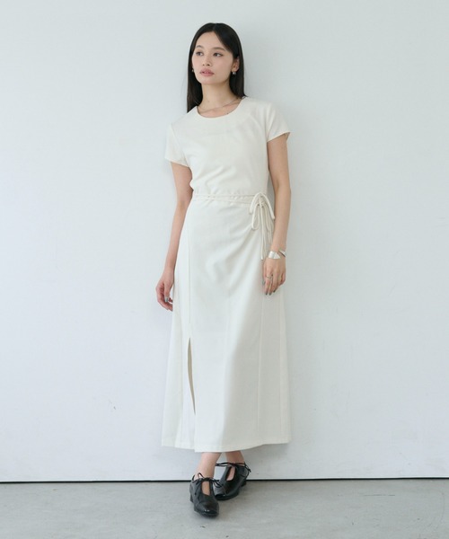 SOYEN(ソイエン)の「半袖ウエストマークアシメタックワンピース(ワンピース・レディース・カーキ/アイボリー・F)」の21枚目の写真