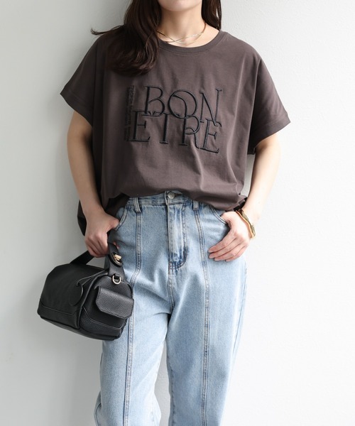 セール】【接触冷感】立体ロゴ刺繍Tシャツ / 大人カジュアル（Tシャツ