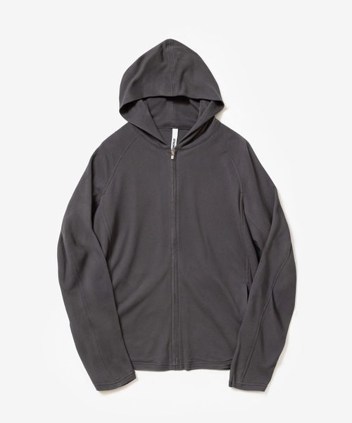ATTACHMENT（アタッチメント）の「VI/PE スムース ジップアップ ライトフーディ / VI/PE SMOOTH ZIP-UP LIGHT HOODIE（パーカー・メンズ・ブラック/オフホワイト/ダークグレー・2/1/4/3）」の3枚目の写真